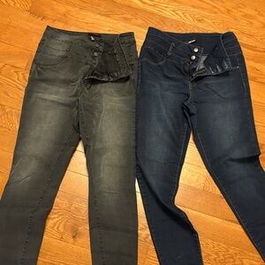 Refuge High Rise Women's Jeans in Black and Dark Blue-  2 pair for the price